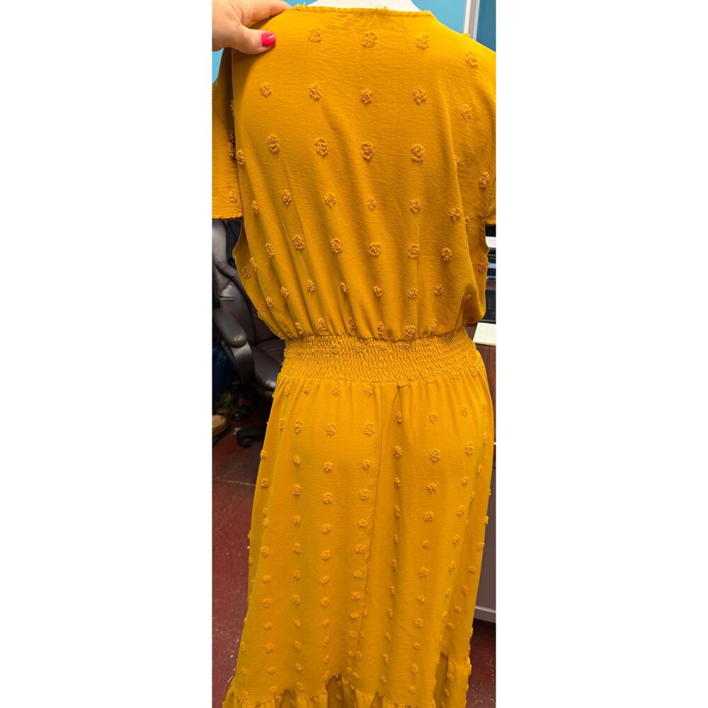 Pretty Garden Mustard Yellow Maxi Dress Women’s Size XL - Picture 5 of 8